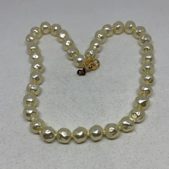 Christian Dior Cream Baroque Pearl Necklace